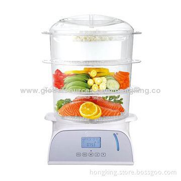 Digital Food Steamer with Automatic Keep Warm and Reheat Functions, Smart Touch Controlling Panel